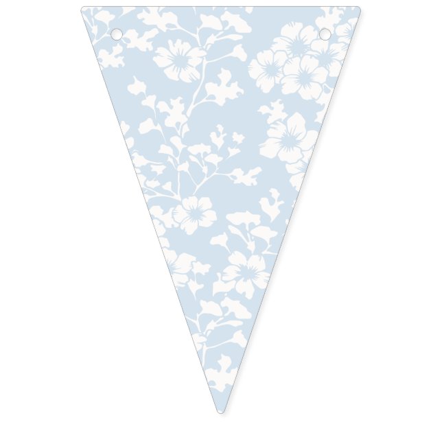 Bandeirinha Trellis Floral - Azul Pó (Primeira Bandeira)