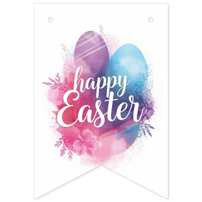 Bandeirinha Trendy Purple and Pink Easter Eggs wrapping paper  (Primeira Bandeira)