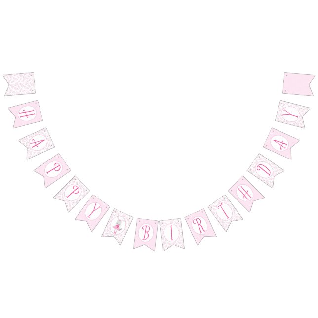 Bandeirinha Tutu Cute Bunny "Happy Birthday" Banner (Todos)