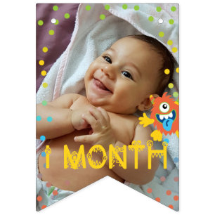 Bandeirinha Um belo aniversário mensal de fotos 