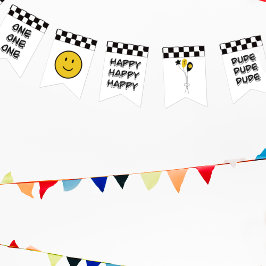 Bandeirinha Um Feliz Cara Amarelo Sorria Primeiro Garoto De ru