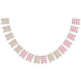 Bandeirinha um fundo branco com flores marrons nele