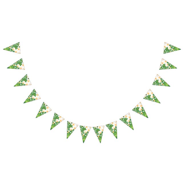 Bandeirinha Um padrão artístico verde e dourado representando  (Todos)