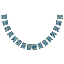 Bandeirinha um padrão azul e verde com fundo branco