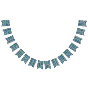 Bandeirinha um padrão azul e verde com um fundo branco