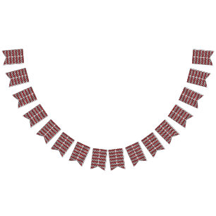 Bandeirinha um padrão zigue-zague vermelho e preto em um grupo