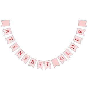 Bandeirinha Um Pouquinho Mais Velho Arco Fofo Rosa Vermelho An