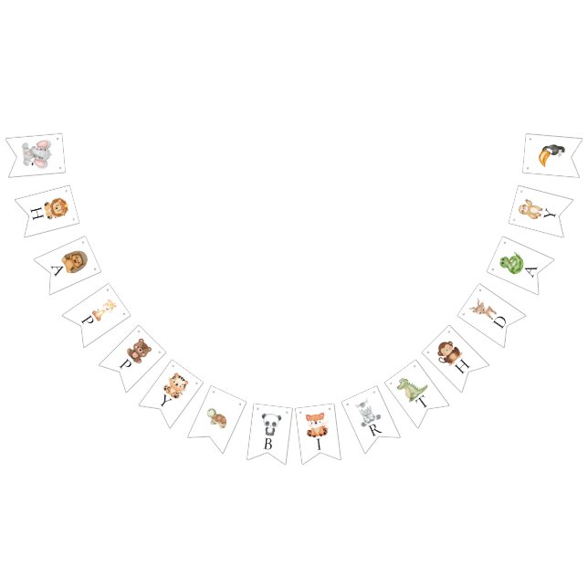 Bandeirinha Um safari selvagem no primeiro aniversário (Todos)