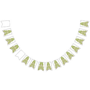 Bandeirinha um wallpaper verde e branco com designs de ornamen