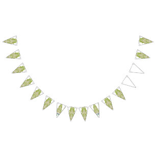 Bandeirinha um wallpaper verde e branco com designs de ornamen