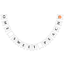 Bandeirinha Uma Festa de aniversário doce de pêssego