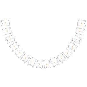 Bandeirinha uma flor amarela com folhas sobre fundo branco