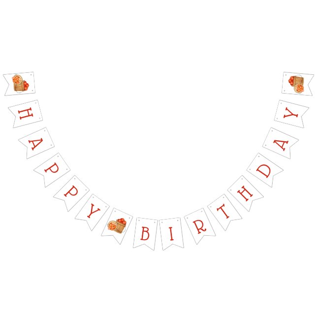 Bandeirinha Vamos, divirta-se! Apple Birthday Decor (Todos)