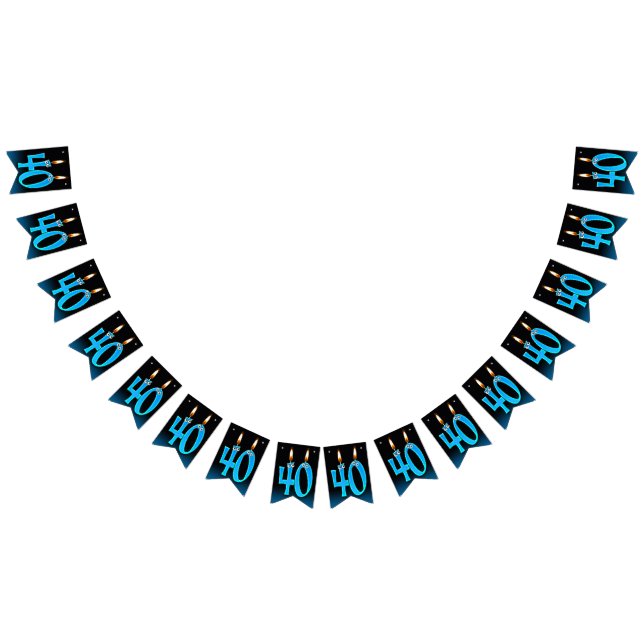 Bandeirinha Velas aniversário de 40 anos com globo ocular (Todos)