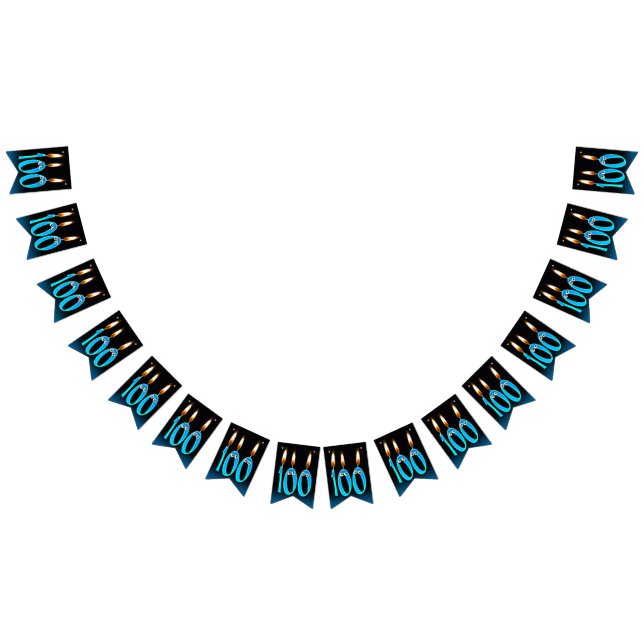 Bandeirinha Velas de 100 anos com globo ocular (Todos)