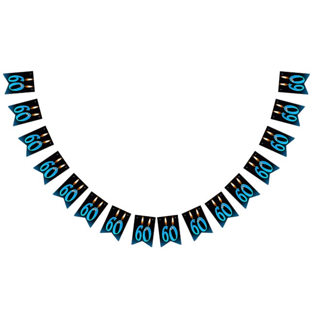 Bandeirinha Velas de 60 anos com globo ocular (Todos)