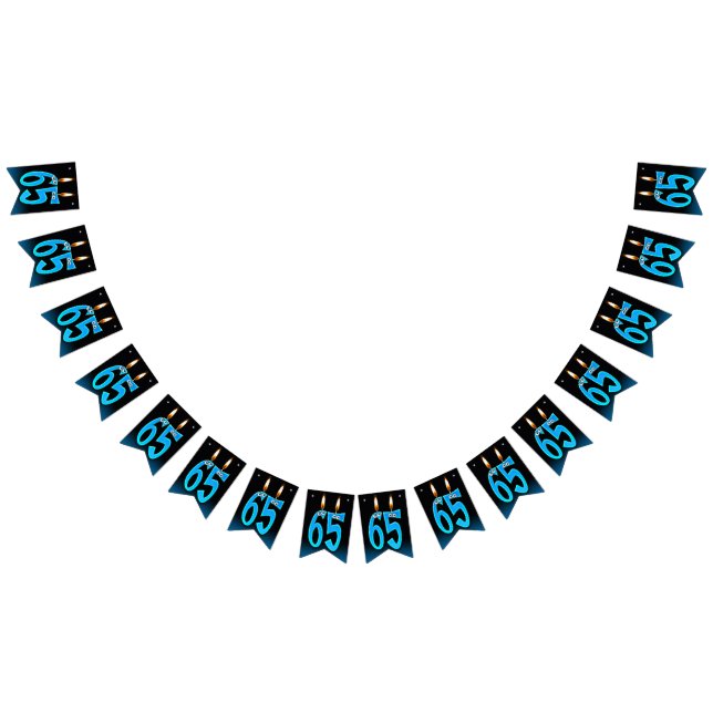 Bandeirinha Velas de 65 anos com globo ocular (Todos)