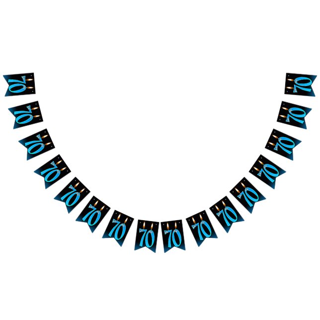 Bandeirinha Velas de 70 de aniversário com globos oculares (Todos)