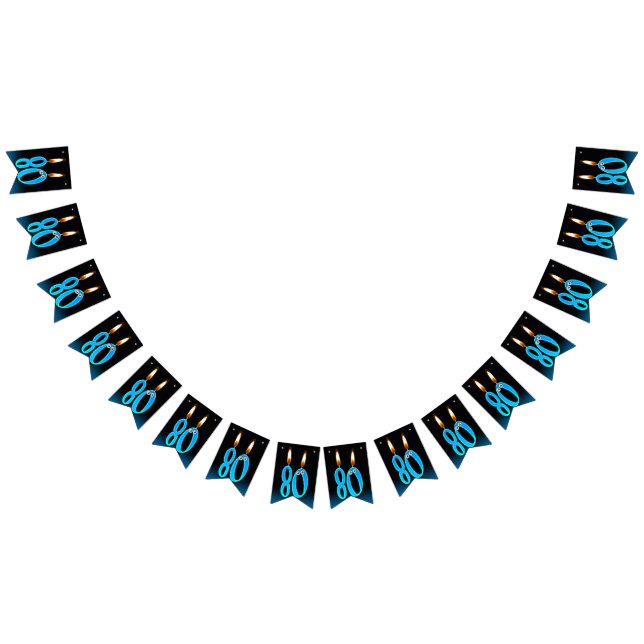 Bandeirinha Velas de 80 de aniversário com globos oculares (Todos)