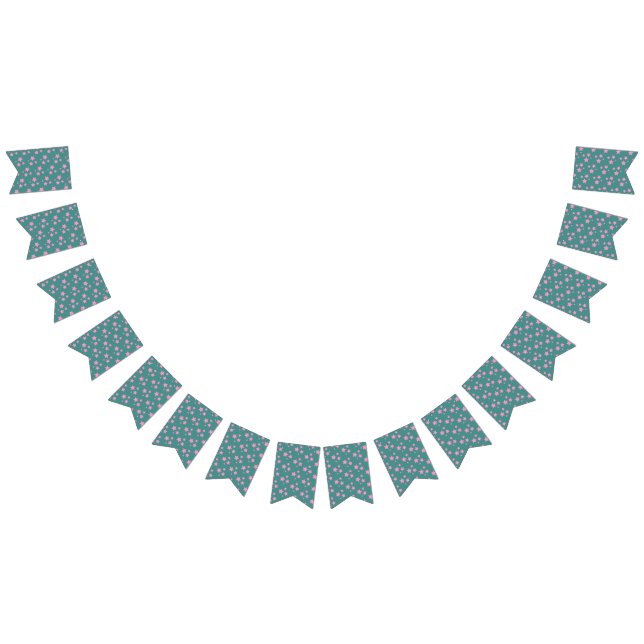 Bandeirinha Verde Cor-de-rosa - Teto Azul Estrelas design mode (Todos)
