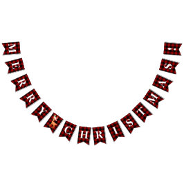 Bandeirinha Vermelho Personalizável, Xadrez Negra Feliz Natal!