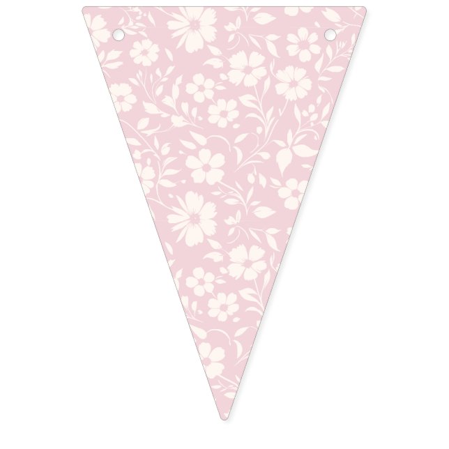 Bandeirinha Vintage Bloom Neutro - Rosa Bege (Primeira Bandeira)