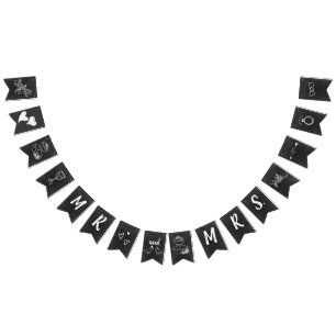 Bandeirinha Vintage Chalkboard Olhar Casamento