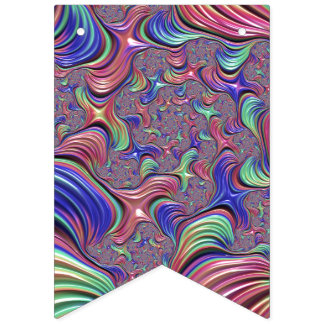 Bandeirinha Vórtice Colorido Abstrato Espiral Trippy Fractal