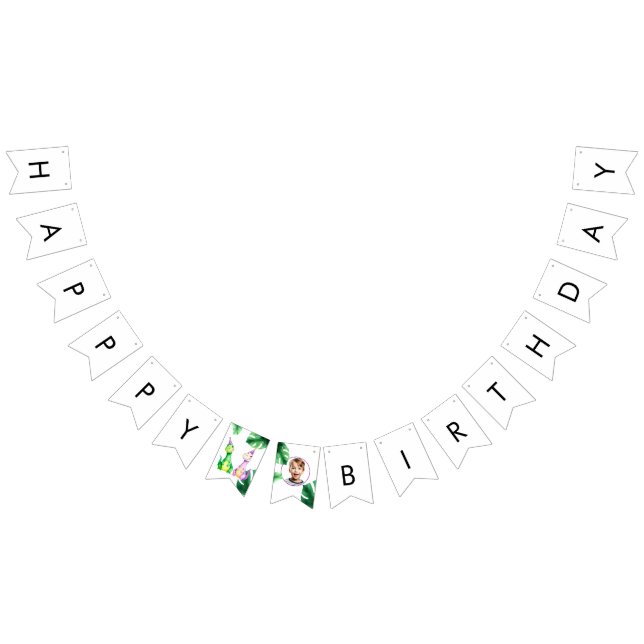 Bandeirinha Watercolor Trex Kids Foto Aniversário (Todos)