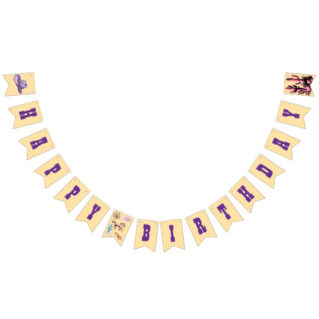 Bandeirinha Western Cowgirl Birthday (Todos)