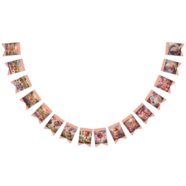 Bandeirinha Whimsical fantasy Strawberry short cake birthday  (Todos)