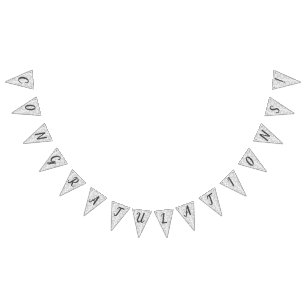 Bandeirinha White Faux Satin