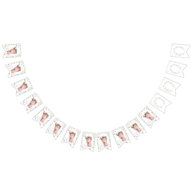 Bandeirinha Wild Multicolor Floral Primeiro Aniversário (Todos)