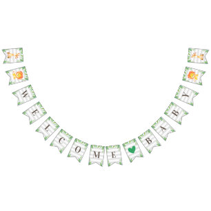 Bandeirinha Wild Safari Bem-vindo Chá Lion Giraffe