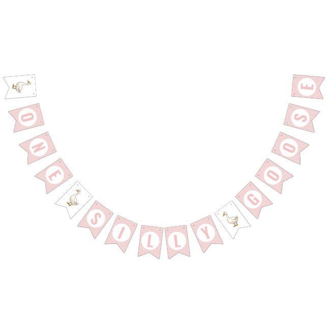 Bandeirinha Xadrez Rosa Moderna Um Bobo Ganhou Primeiro Aniver (Todos)