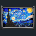 Bandeja A Noite Estrelada de Vincent Van Gogh<br><div class="desc">Vincent Van Gogh Na Noite Estrelada. Esta é uma antiga obra-prima do pintor mestre holandês Vincent Van Gogh. Esta pintura de paisagem artística fina tem uma cor bela,  vibrante e saturada. Vincent Van Gogh era um pintor impressionista holandês. Esta imagem está no dominio público</div>