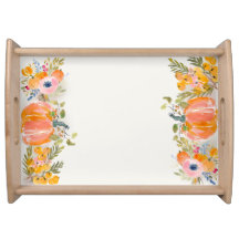 Colheita de Outono – Floral de Abóbora em Aquarela