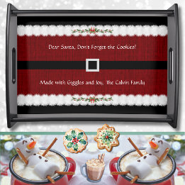 Bandeja Cookies da Véspera de Natal Festiva Vermelha para