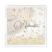 Mandala Encantadora Namaste com Estrelas Douradas