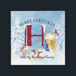 Bandeja De Acrílico Monograma - Letra H Winter Trees Christmas Snowman<br><div class="desc">Monograma - Letra H Winter Trees Christmas Snowman - Feliz Natal! Do nome personalizado da sua família e da letra monográfica R. Um dia de inverno nevado é o cenário para este bonitinho bonitinho bonitão e seus amigos as criaturas da floresta. A floresta é cheio de árvores cobertas de neve...</div>