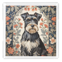 Schnauzer Elegante Inspirado em Florais de William