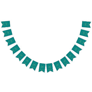 Bandeja de Bandeiras de Casamento de Teal Rosa