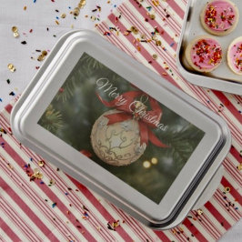 Bandeja De Bolo Coleção de Enfeites de Natal Elegantes com Laço Ve