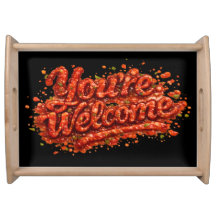 Bandeja de Serviço com Slogan You're Welcome Salsa