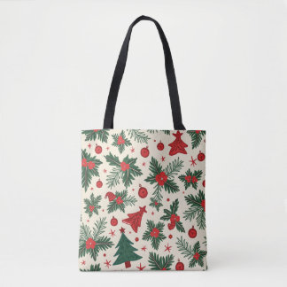 Bandeja de Tote All-Over-Impressão de Natal, Média