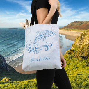 Bandeja de Tote Personalizada do Golfinho Azul