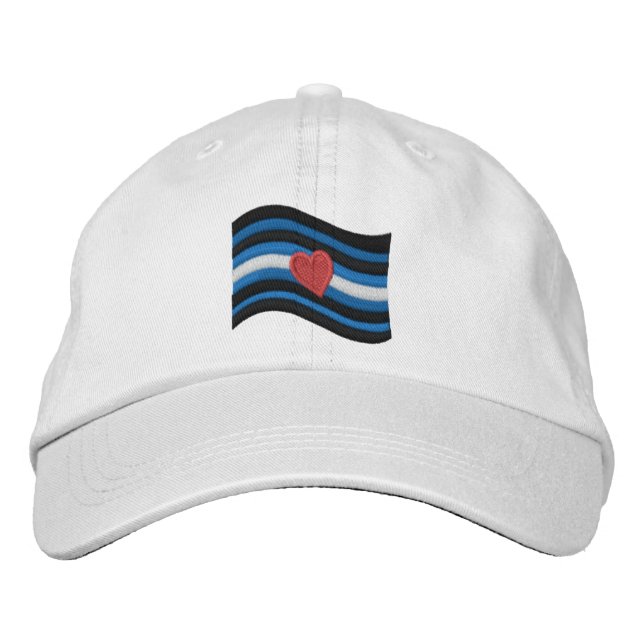 Bandeja do Orgulho de Couro Bordado Boné de Baseba (Frente)