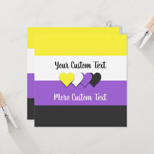 Bandeja do orgulho não binário com placas planas d (Frente/Verso In Situ)