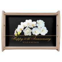 Elegante 50º Aniversário de Casamento Negro Dourad