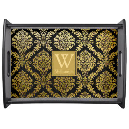 Bandeja Elegante, Dourado e negro, Impressão personalizado